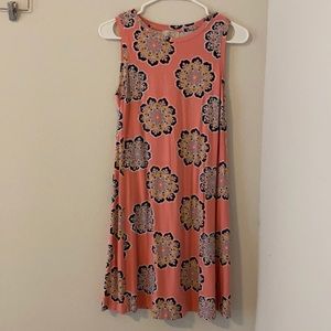 Pink Floral Midi Shift Dress